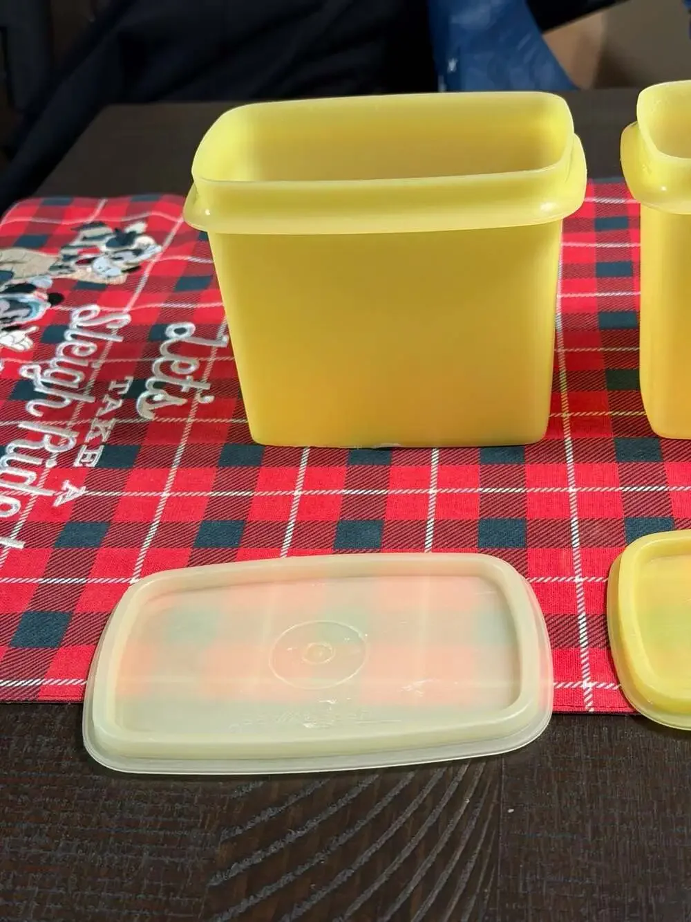 Vintage Tupperware Yellow Rectangular Storage Containers Set of 3